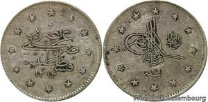 R6687 Ottoman Empire Turkey 2 Kurush Abdul Hamid II AH 1293 /29 1903 Silver