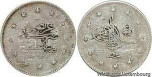 R6689 Ottoman Empire Turkey 2 Kurush Abdul Hamid II AH 1293 /27 1902 Silver