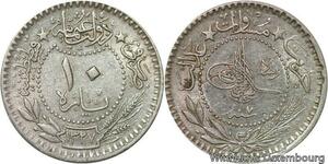 R6693 Ottoman Empire Turkey 10 Para Muhammad V Reshat AH 1327 /7 1915 -> M offer
