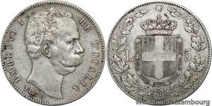 R6719 Italy 5 Lire Umberto I 1879 R Roma Silver -> Make offer