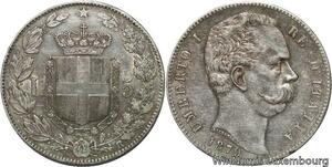 R6720 Italy 5 Lire Umberto I 1879 R Roma Silver -> Make offer