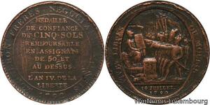 R6748 Constitution Monneron 5 Sols Serment an IV 1792 Birmingham -> Make offer