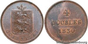 R6794 Rare Guernsey 4 Doubles 1830 SUP AU -> Make offer