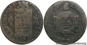 R6806 Rare Convention 1 Sol aux balances an II 1793 D. Dijon -> Make offer