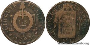 R6821 Rare Convention 1 Sol aux balances an II 1793 BB Strasbourg -> Make offer