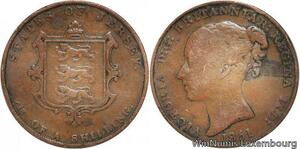 R6824 Jersey 1/13 Shilling Victoria 1851 -> Make offer