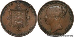 R6837 Jersey 1/13 Shilling Victoria 1858 -> Make offer