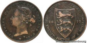 R6895 Jersey 1/24 Shilling Victoria 1877 H Heaton -> Make offer