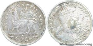 R6913 Ethiopia Lot of 2 x 1 Gersh Menelik II EE 1895 1903 Silver -> Make offer