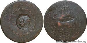 R6925 Brazil 40 Reis Countermarked 80 Réis Pedro I 1829 R Rio Janeino -> M offer