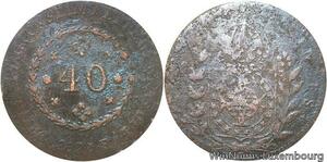 R6927 Brazil 40 Reis Pedro I 1827 R Rio Janeiro -> Make offer