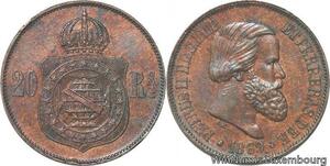 R6935 Brazil 20 Reis Pedro II 1869 AU -> Make offer
