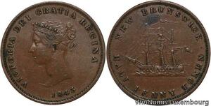 R6941 Token Canada New Brunswick Half Penny Victoria 1843 -> Make offer