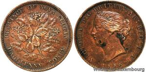 R6942 Rare Token Canada Nova Scotia Half Penny Victoria 1856 -> Make offer