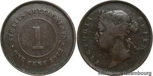 R6965 Malaysia Straits Settlements One Cent Victoria 1872 -> Make offer