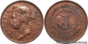 R6967 Malaysia Straits Settlements One Cent Victoria 1889 -> Make offer