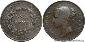 R6972 Straits Settlements East India Company One Cent Victoria 1845 ->Make offer