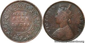 R6977 British India 1/2 Anna Victoria 1862 -> Make offer
