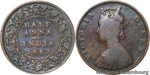 R6978 British India 1/2 Anna Victoria 1862 -> Make offer