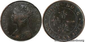 R6995 China Hong Kong One Cent Victoria 1877 -> Make offer