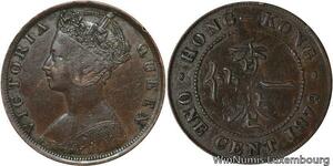 R6996 China Hong Kong One Cent Victoria 1879 -> Make offer
