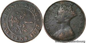 R7004 China Hong Kong One Cent Victoria 1877 -> Make offer