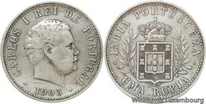 R7012 India Portuguese Uma Rupia Carlos I 1903 Silver -> Make offer