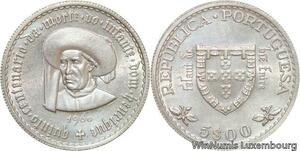 R7014 Portugal 5 Escudos Prince Heinrich Dom Henrique 1960 Silver UNC -> M offer