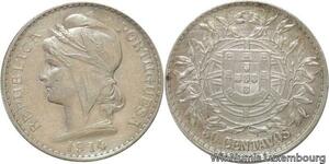 R7016 Portugal 50 Centavos Liberty Head 1914 Silver AU -> Make offer