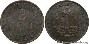 R7055 Haiti 2 Centimes 1894 an 91 A Paris -> Make offer