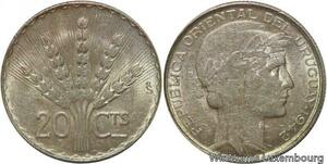 R7061 Uruguay 20 Centesimos 1945 So San Francisco Silver -> Make offer