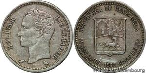 R7073 Venezuela 50 Centimos Bolivar 1960 A Paris Silver -> Make offer