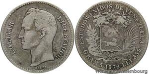 R7077 Venezuela Bolivar 1936 Barre Philadelphia Silver -> Make offer