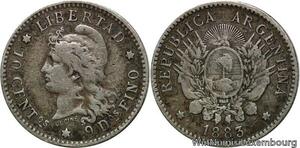 R7094 Argentina 10 Centavos Libertad 1883 Silver -> Make offer
