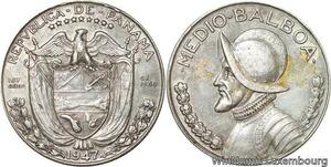 R7105 Panama 1/2 Balboa 1947 Silver -> Make offer