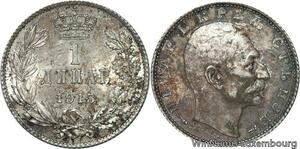 R7141 Rare Serbia Dinar Pierre I 1915 A Paris Coin Alignment Schwartz Silver UNC