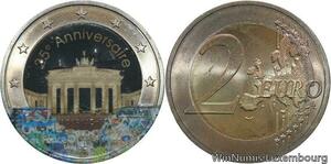 R7200 Germany 2 Euros 25th Anniversary Berlin Wall Fall 2014 Colorful UNC