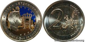 R7204 Luxembourg 2 Euros 80th Anniversary Monograms Coins 2004 Colorful UNC
