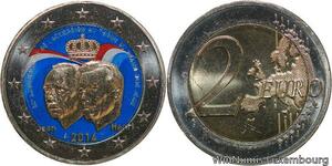 R7206 Luxembourg 2 Euros Golden Jubilee Grand Duke Jean 2014 Colorful UNC