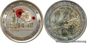 R7223 Belgium 2 Euros 100 Ans Grande Guerre 1914 2014 Colorful UNC -> Make offer
