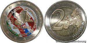 R7226 Slovakia 2 Euros 20 Years Visegrad CZ H PL Group 2011 Colorful UNC >Offer