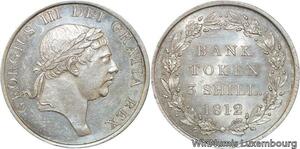 R7237 Rare United Kingdom 3 Shilling George III 1812 Silver UNC