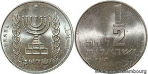 R7238 Israel 1/2 Lira 25 Years 5733 1973 UNC -> Make offer
