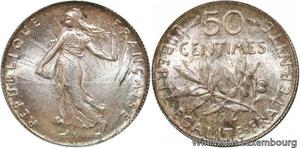 R7240 France 50 Centimes Semeuse 1916 Silver UNC BU GEM -> Make offer