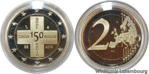 R7242 Coffret Belgique 2 Euros 150 Years Belgian Croix Rouge 2014 Proof BE