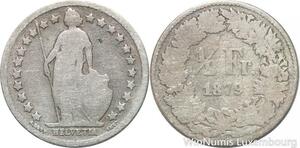 R7252 Switzerland 1/2 Franc Helvetia 1879 B Berne Silver -> Make offer