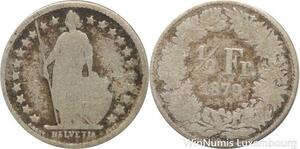 R7256 Switzerland 1/2 Franc Helvetia 1879 B Berne Silver -> Make offer