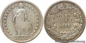 R7271 Switzerland 1/2 Franc Helvetia 1898 B Berne Silver -> Make offer