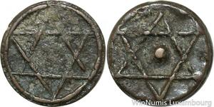 R7336 Very Rare Error Morocco 2 Falus Abd al-Rahman 1824 Double Face Salomon