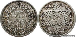 R7453 Morocco 100 Francs Mohammed V AH 1372 1953 A Paris Silver -> Make offer
